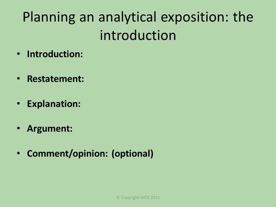 Analytical exposition thesis argument
